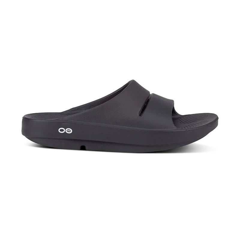 Women's OOFOS OOahh Slide, Black, 6 B Medium