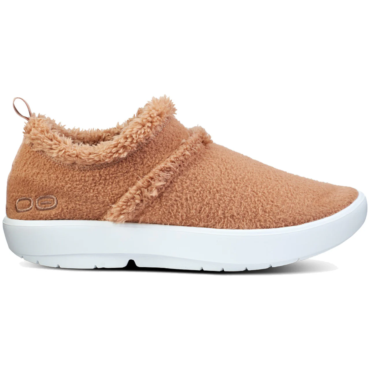 Women's OOFOS OOcoozie Low, White/Chestnut, 9 B Medium
