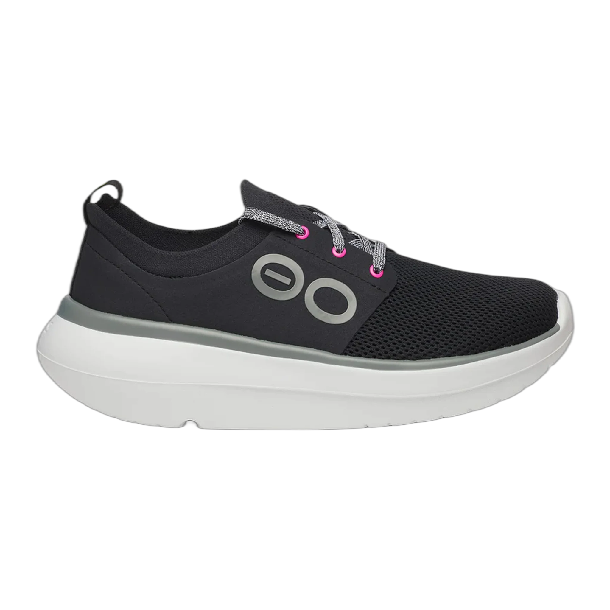 Women's OOFOS OOmy Stride, White/Black, 9 B Medium