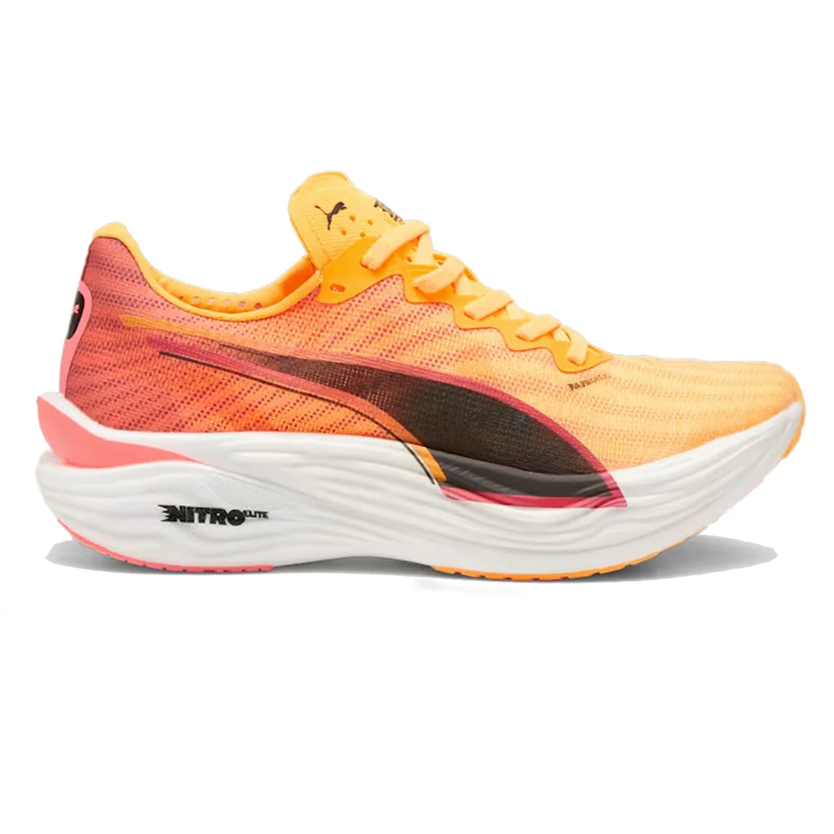 Women's Puma Deviate Nitro Elite 3, Sun Stream/Sunset Glow, 7.5 B Medium