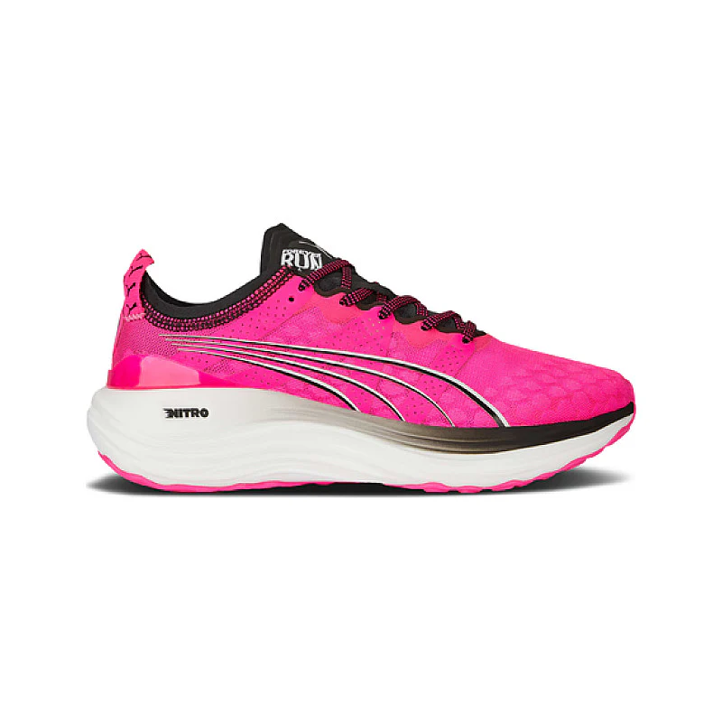 Women's Puma ForeverRun Nitro Knit, Ravish Pink/Black, 10.5 B Medium