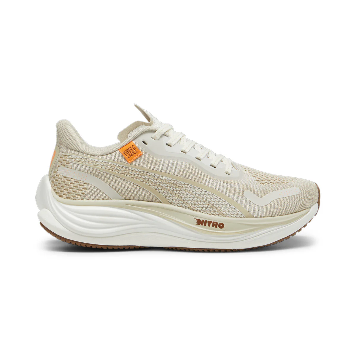 Women's Puma Velocity Nitro 3, Vapor Gray/Putty/Neon Citrus, 6.5 B Medium