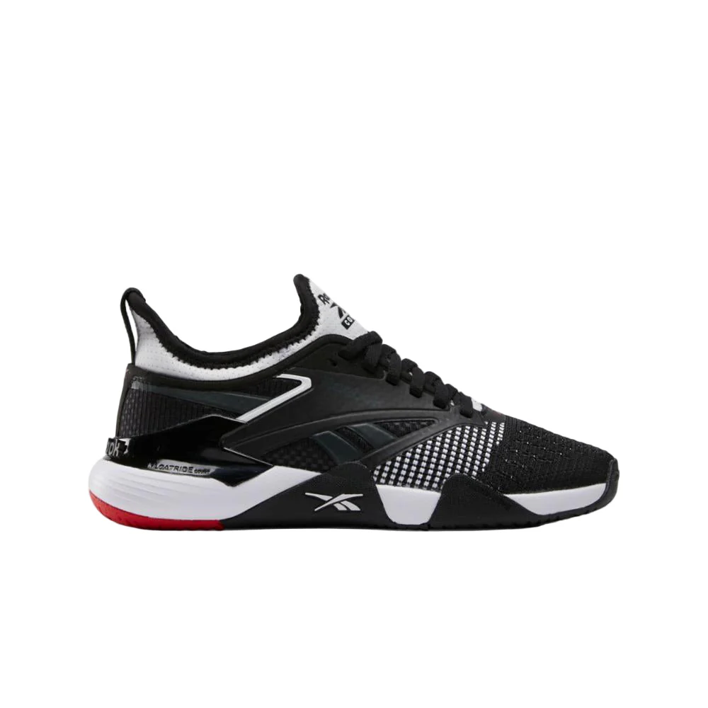 Women's Reebok Nano Court, Black/Vector Red/White, 8 B Medium