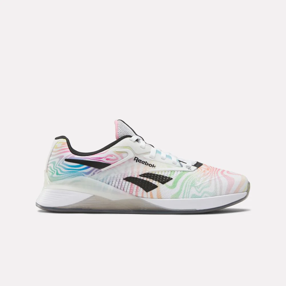 Women's Reebok Nano X4, Footwear White/Black/Hydro Blue, 8.5 B Medium