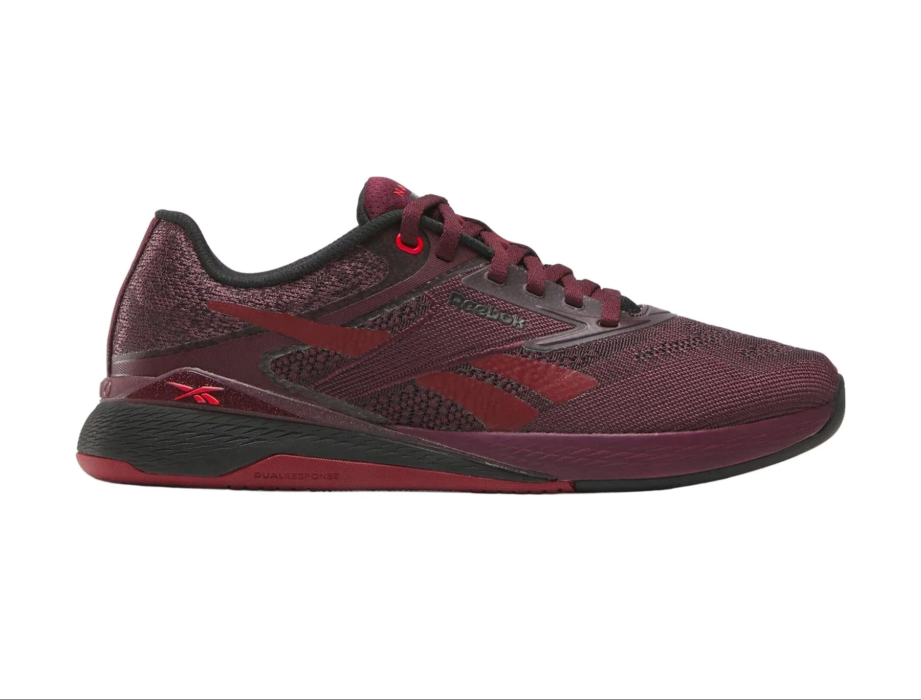 Women's Reebok Nano X5, Black Cherry/Black/Retro Red, 8.5 B Medium