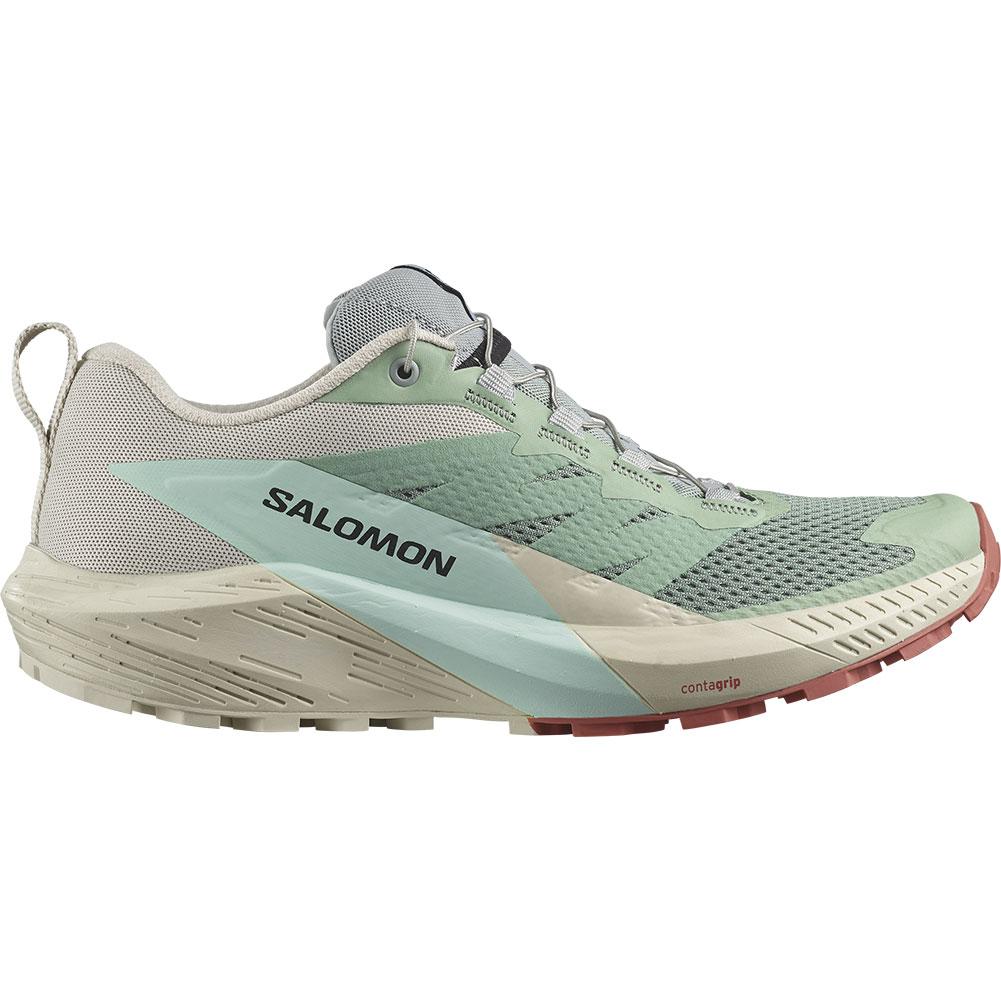 Women's Salomon Sense Ride 5, Lily Pad/Rainy Day/Bleached Aqua, 7.5 B Medium