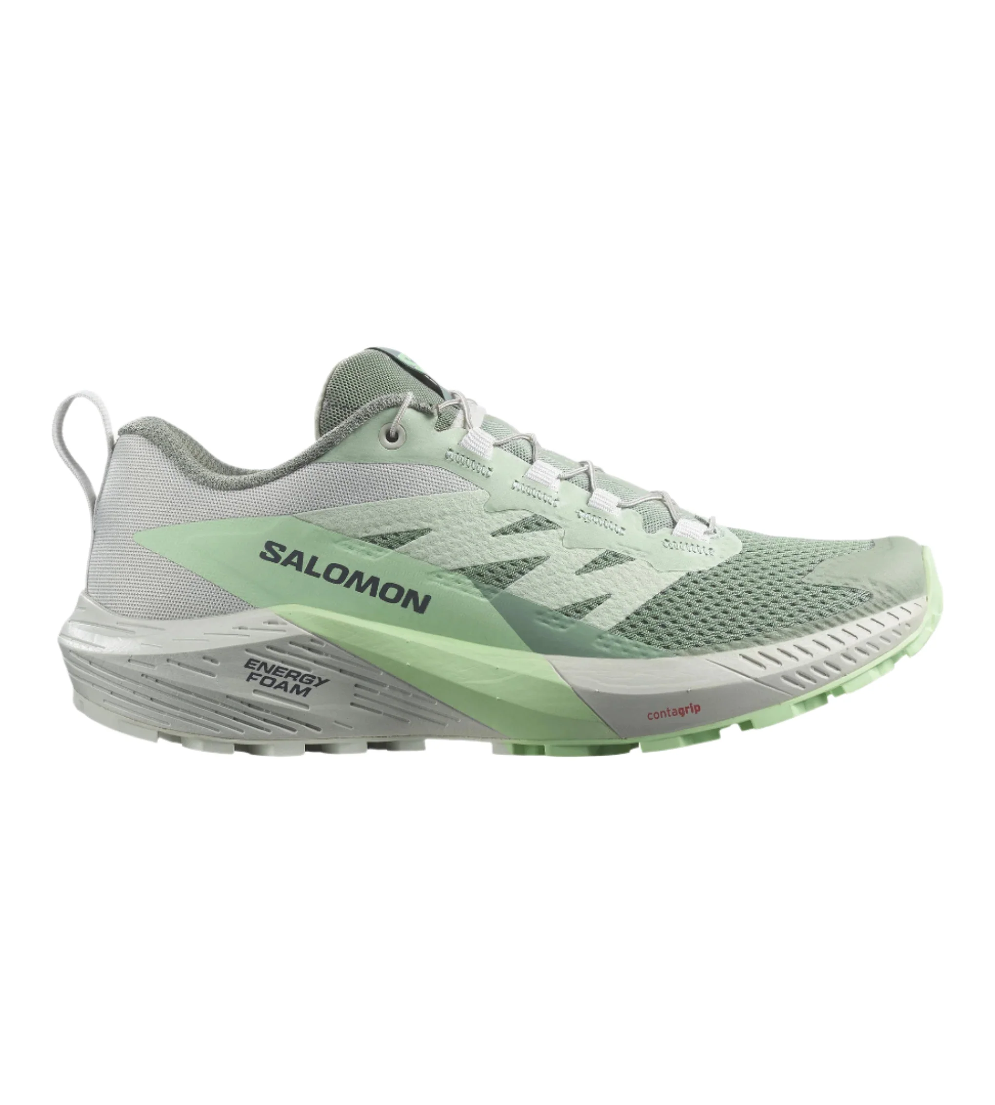 Women's Salomon Sense Ride 5, Lily Pad/Metal/Green Ash, 8 B Medium