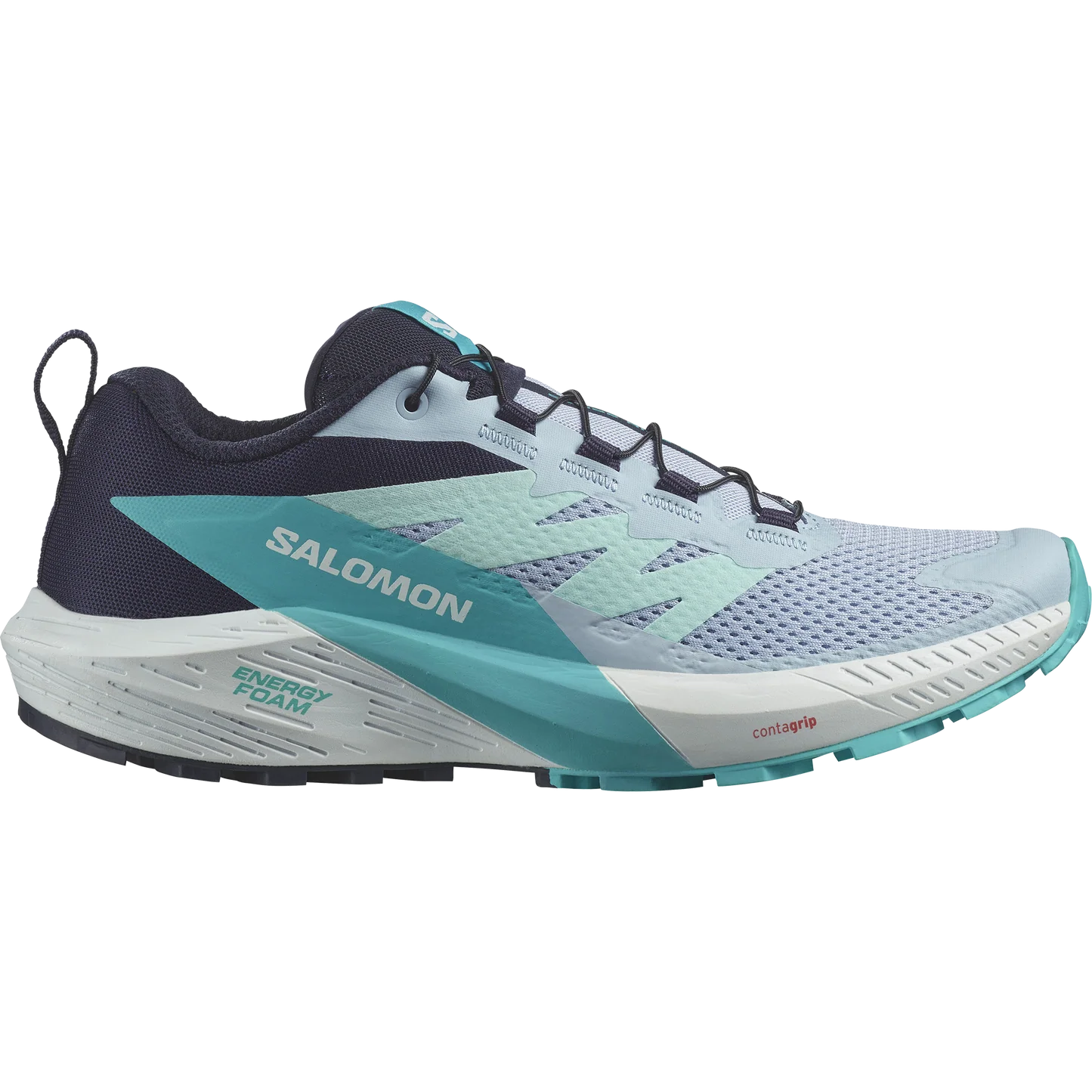 Women's Salomon Sense Ride 5, Cashmere Blue/Carbon/Peacock Blue, 7.5 B Medium