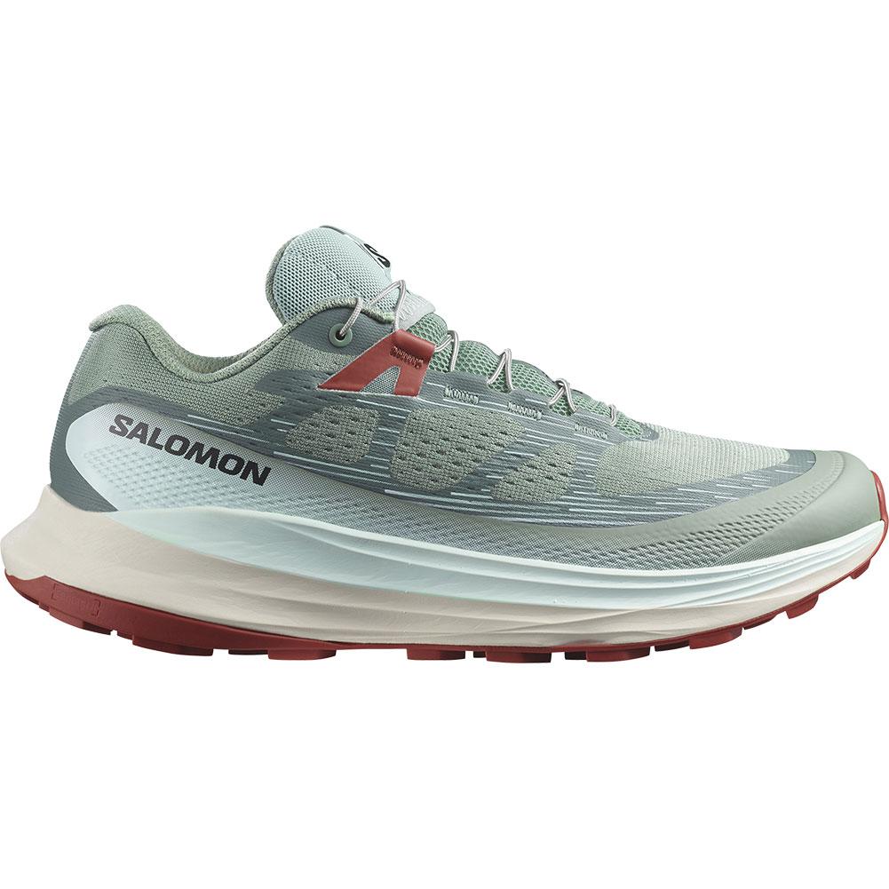 Women's Salomon Ultra Glide 2, Lily Pad/Bleached Aqua/Hot Sauce, 8 B Medium