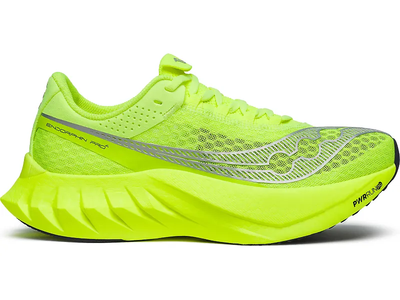 Women's Saucony Endorphin Pro 4, Citron/Silver, 10 B Medium