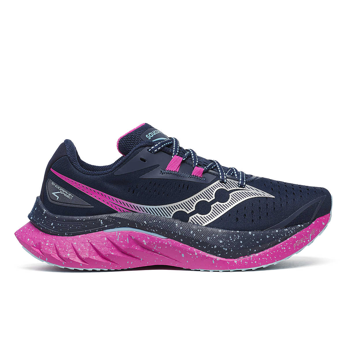 Women's Saucony Endorphin Speed 4, Navy/Fuchsia, 9 B Medium