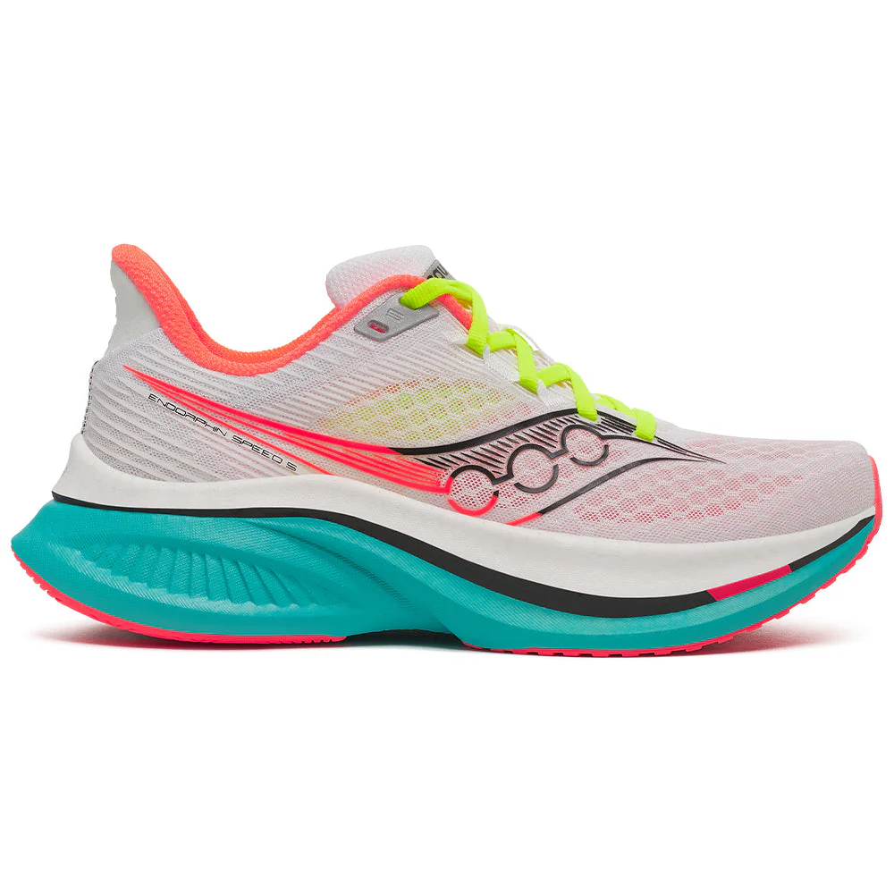 Women's Saucony Endorphin Speed 5, White/Mutant, 10.5 B Medium