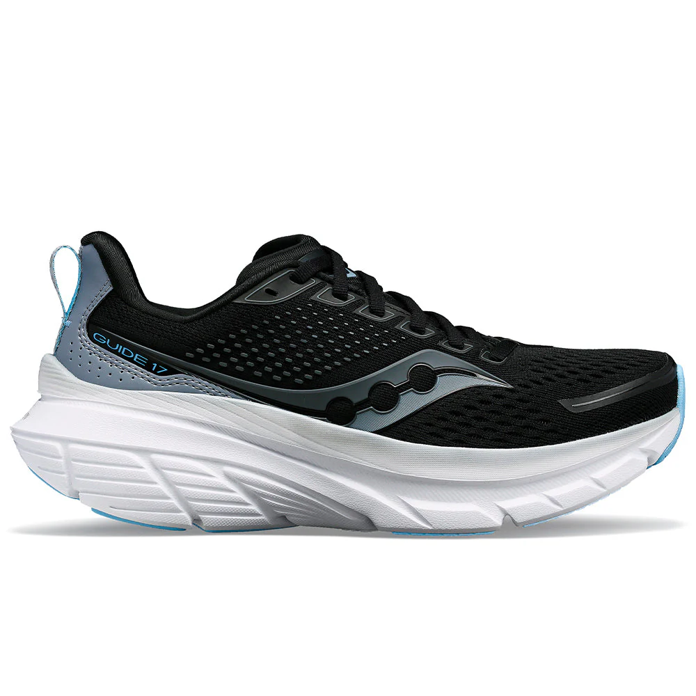 Women's Saucony Guide 17, Black/Fog, 11 D Wide