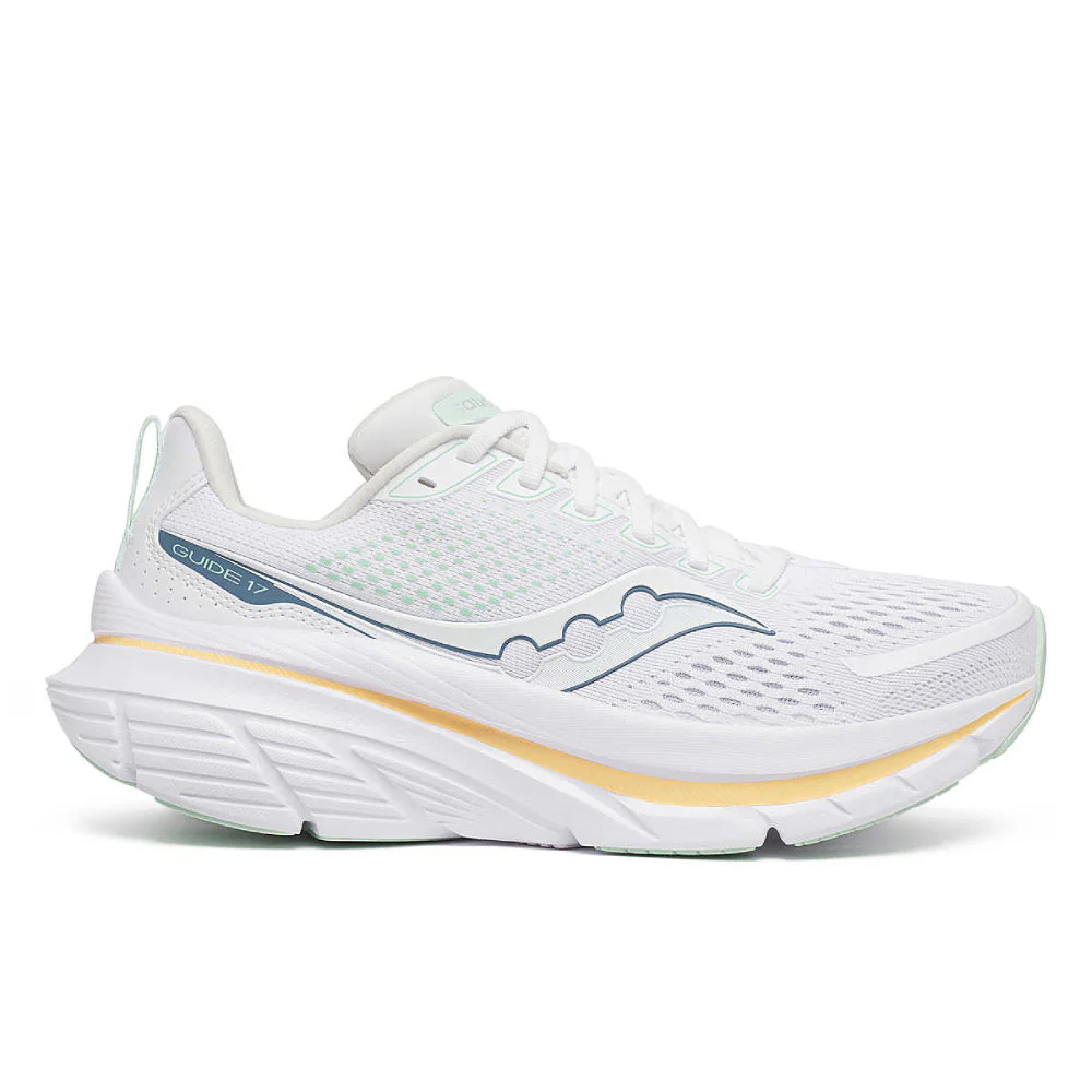 Women's Saucony Guide 17, White/Peel, 6 B Medium