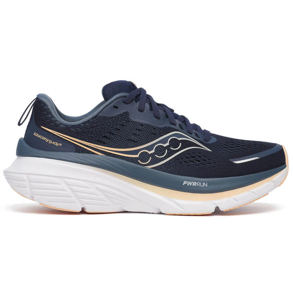 Women's Saucony Guide 18, Navy/Apricot, 10.5 B Medium