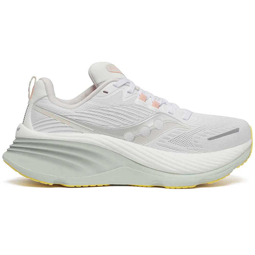 Women's Saucony Hurricane 24, White/Foam, 9 D Wide