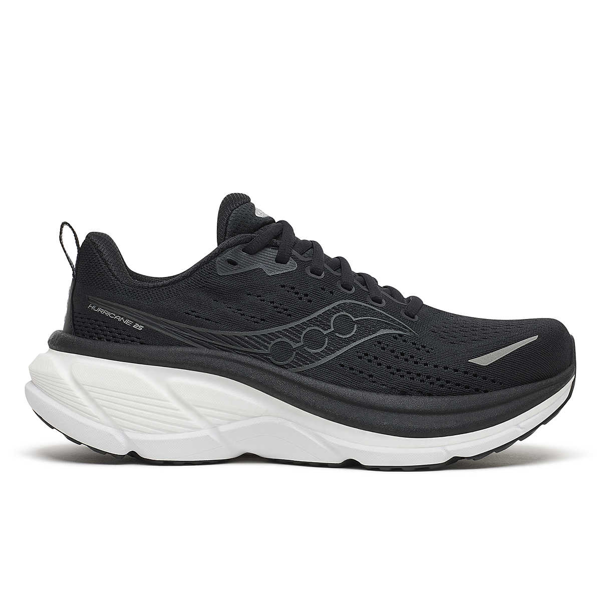 Women's Saucony Hurricane 25, Black/White, 9 D Wide