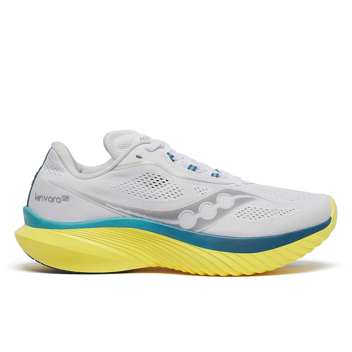 Women's Saucony Kinvara 15, White/Finch, 9 B Medium