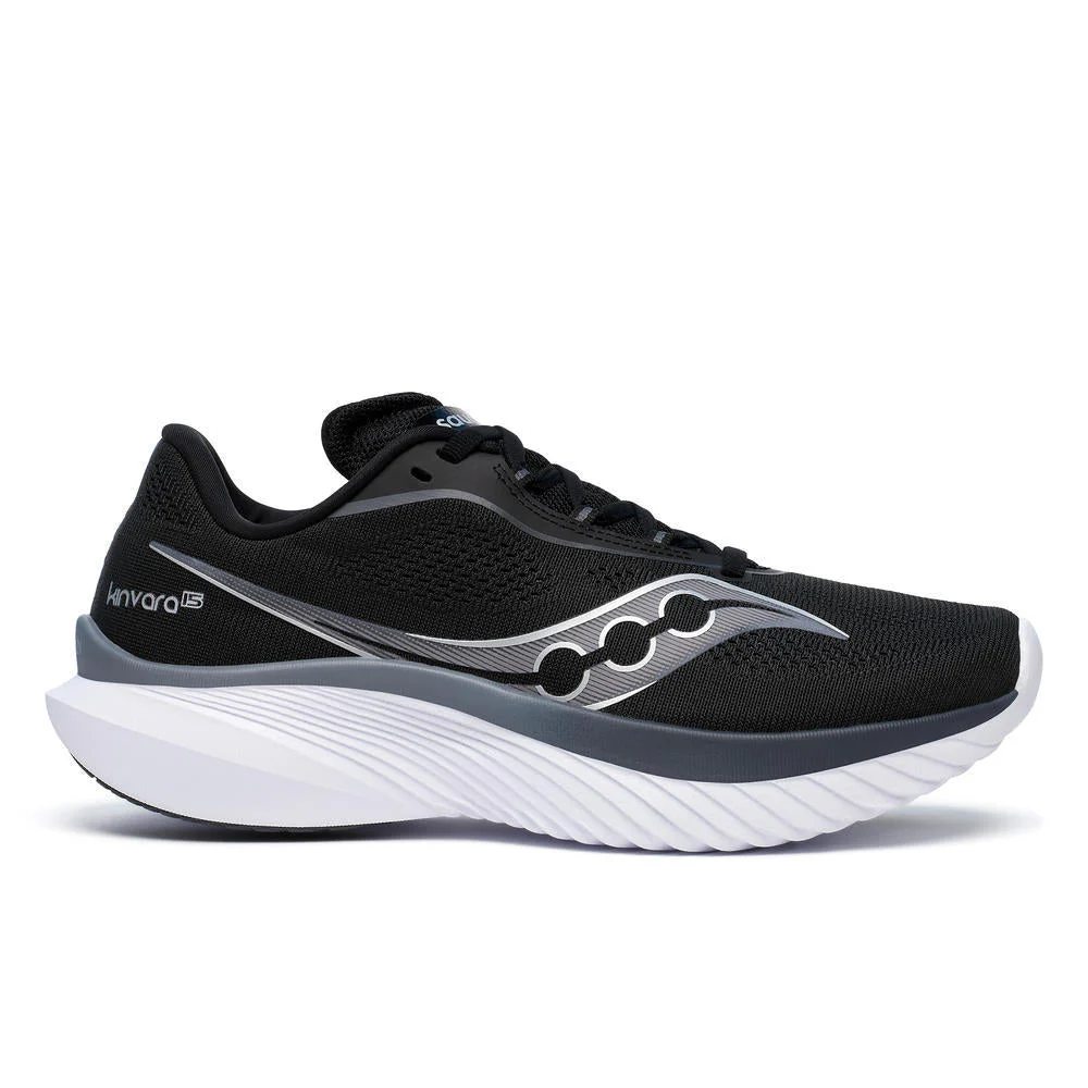 Women's Saucony Kinvara 15, Black/White, 8.5 B Medium