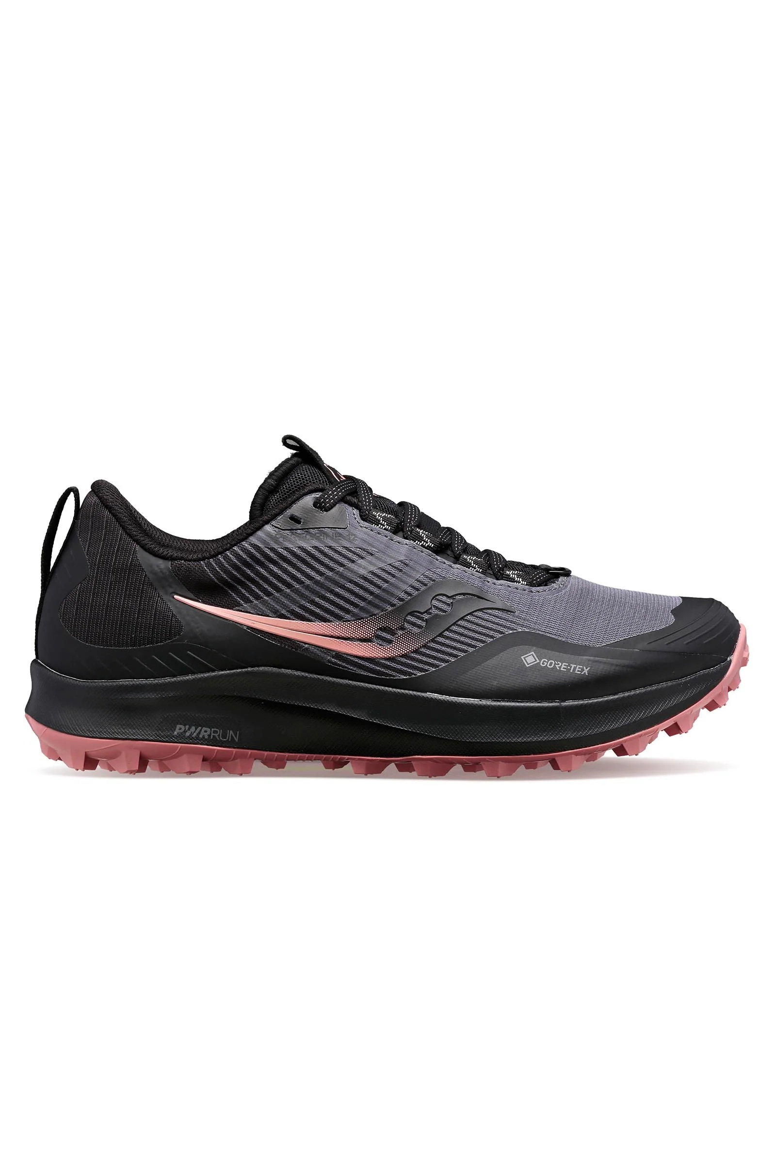 Women's Saucony Peregrine 12 GTX, Charcoal/Shell, 7.5 B Medium