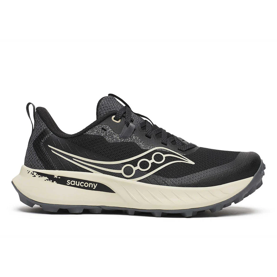 Women's Saucony Peregrine 15, Black/Pearl, 7.5 2E Extra Wide