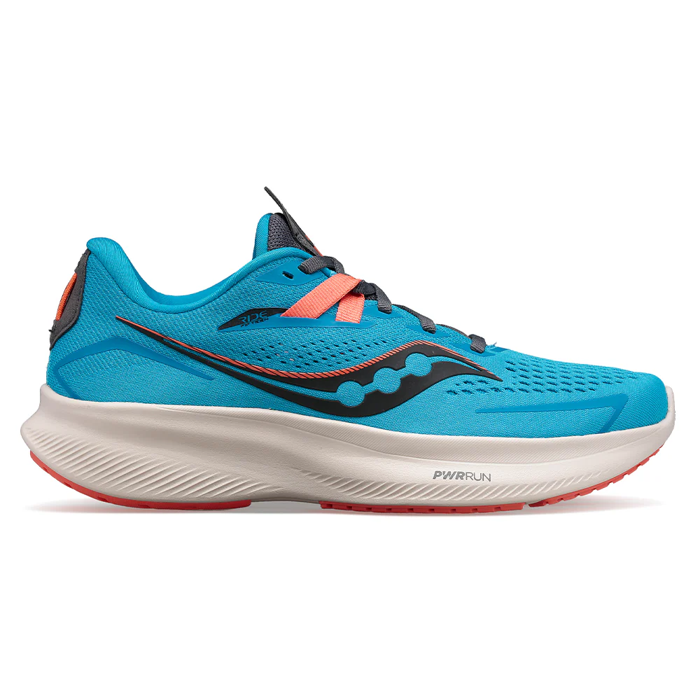 Women's Saucony Ride 15, Ocean/Shadow, 9.5 B Medium