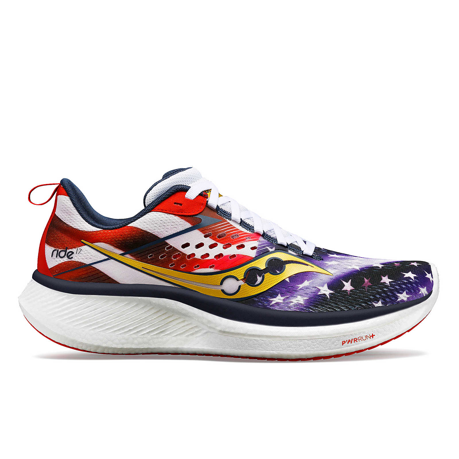 Women's Saucony Ride 17, Stars/Stripes, 6.5 B Medium