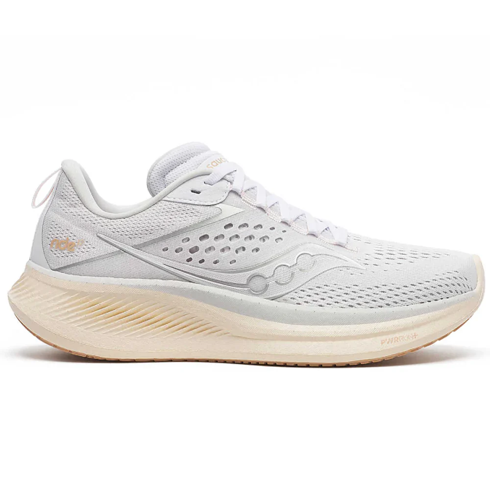 Women's Saucony Ride 17, White/Pearl, 10 B Medium
