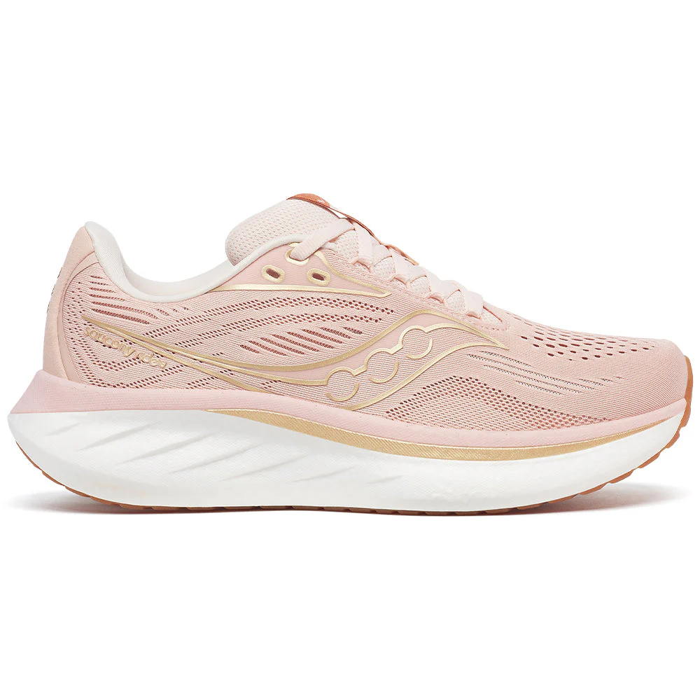 Women's Saucony Ride 18, Cameo/Peony, 7 B Medium