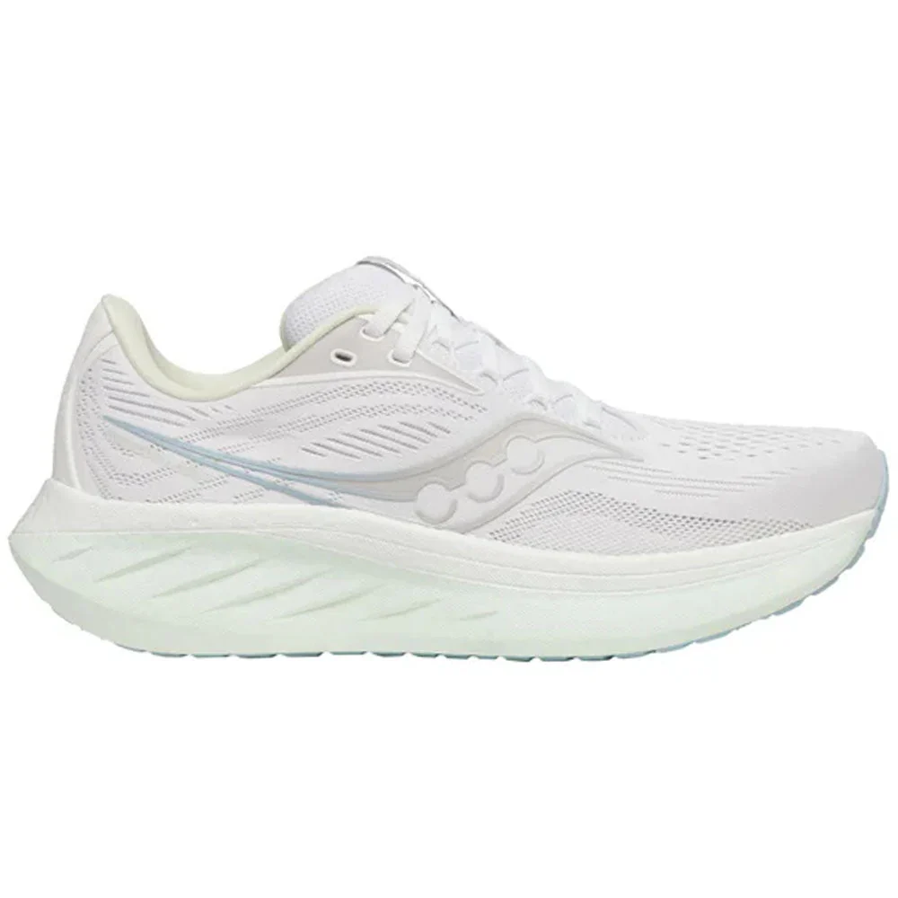 Women's Saucony Ride 18, White/Lettuce, 10 B Medium