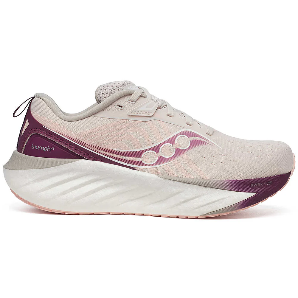 Women's Saucony Triumph 22, Moon/Eggplant, 8 B Medium