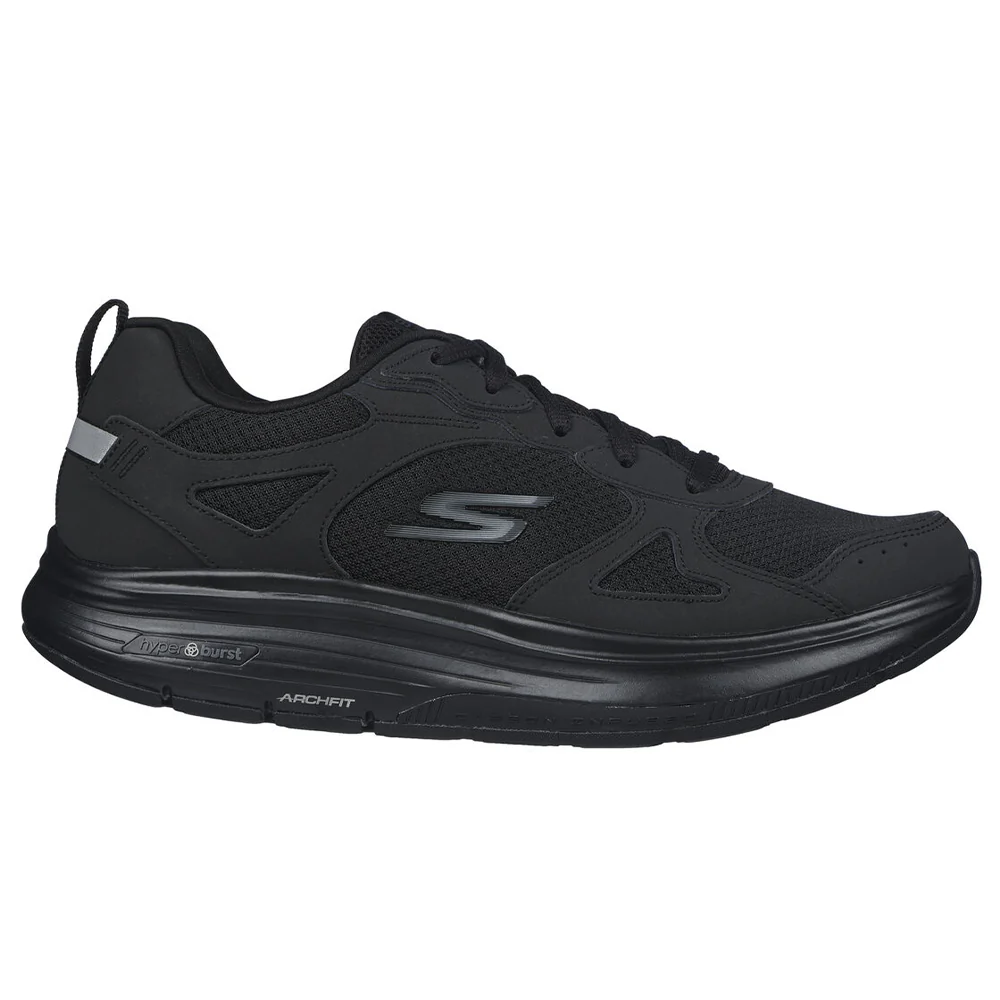 Women's Skechers Go Walk Arch Fit - Iconic, Black/Black, 7 B Medium