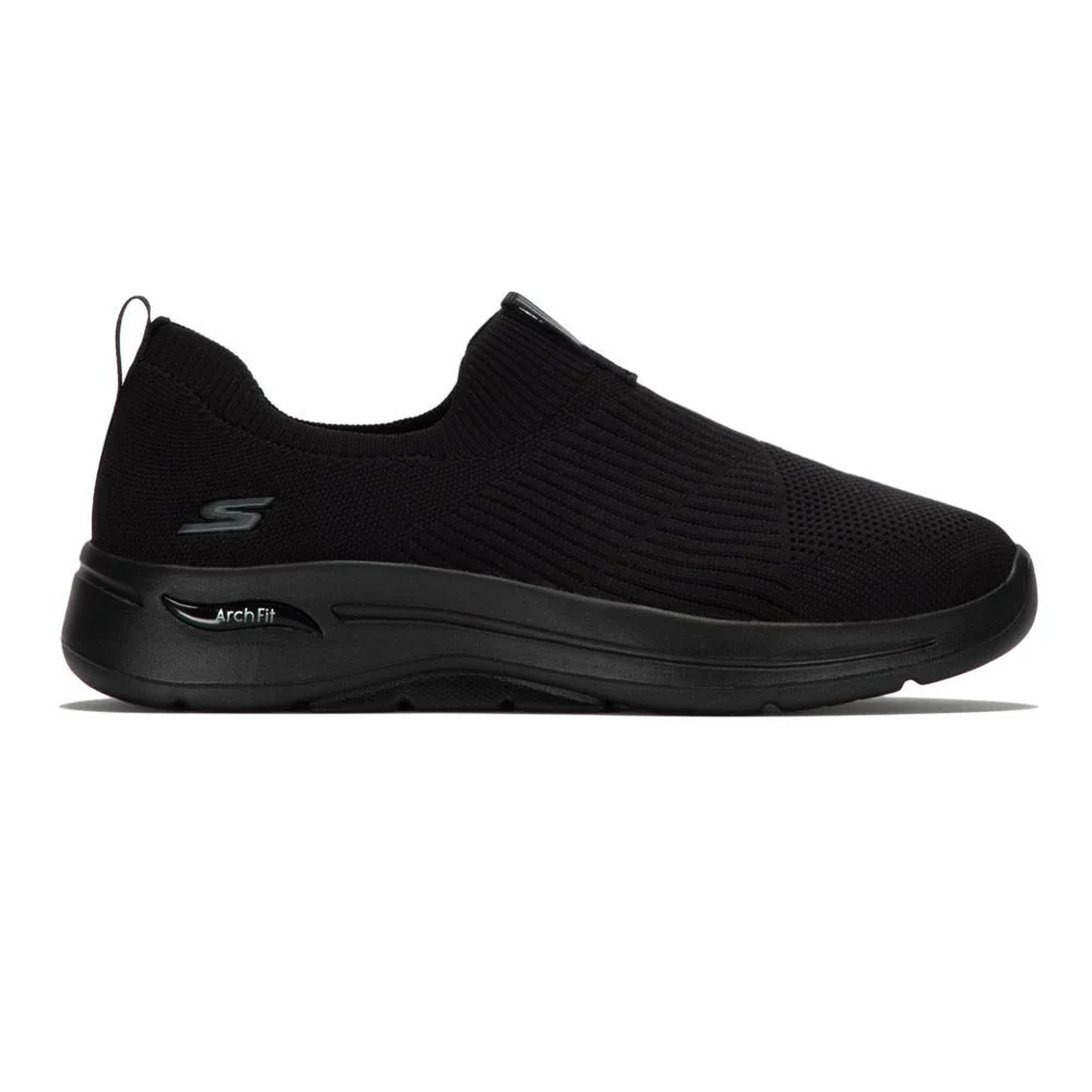 Women's Skechers Go Walk Arch Fit - Iconic, Black/Black, 8.5 B Medium