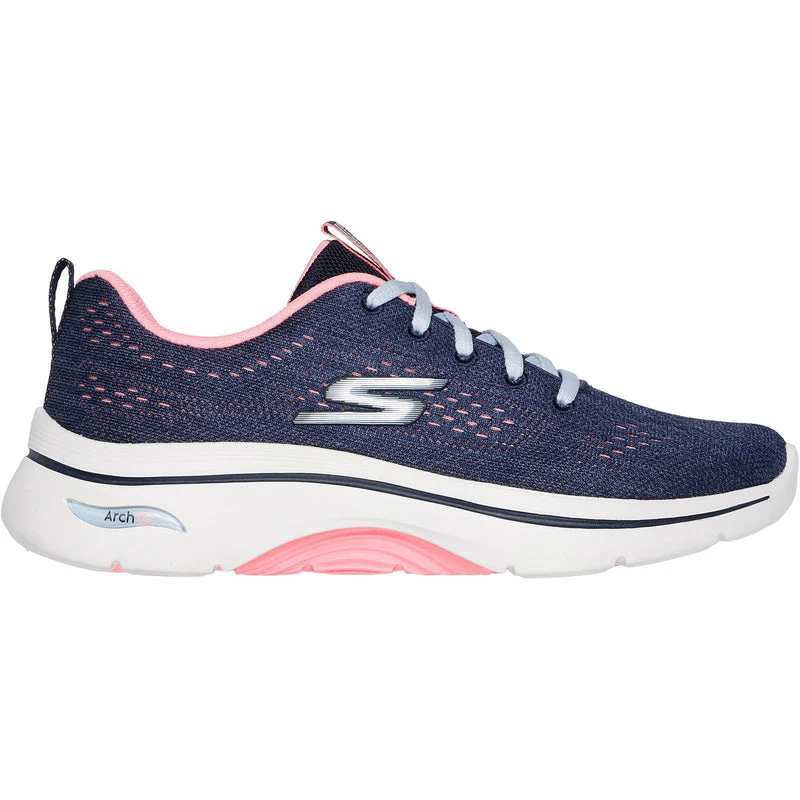 Women's Skechers Go Walk Arch Fit Unify, Navy/Hot Pink, 7 B Medium