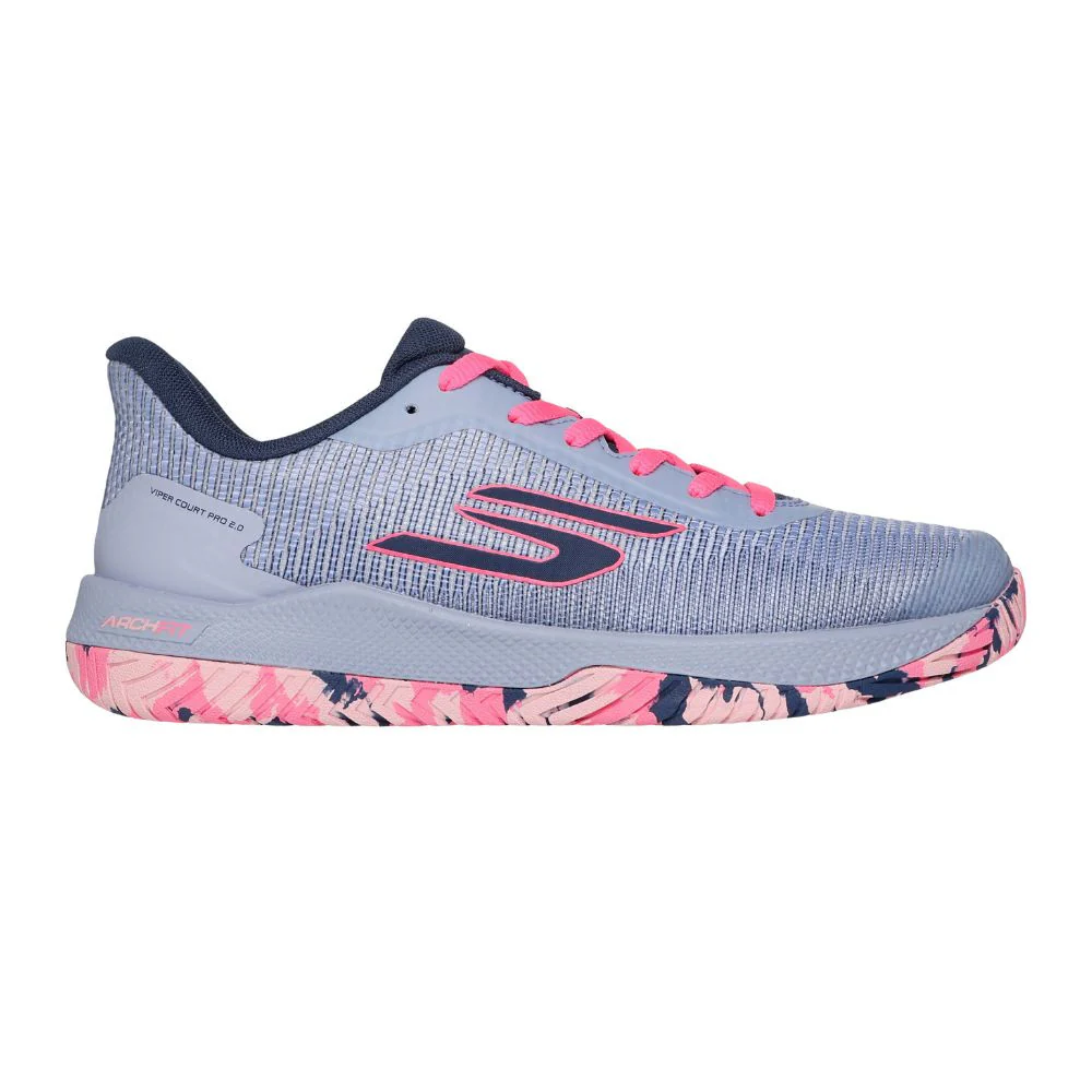 Women's Skechers Viper Court 2.0, Gray/Lavender, 9.5 B Medium