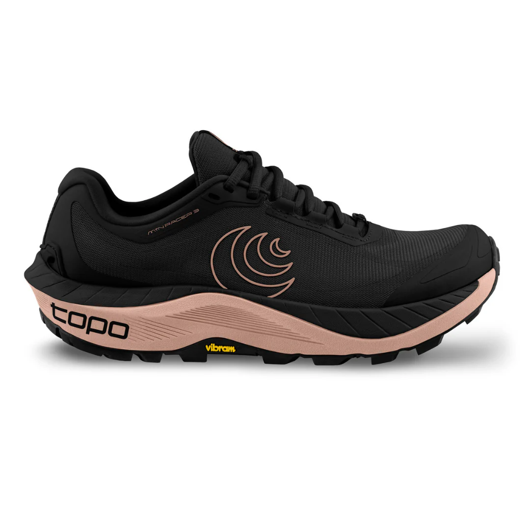 Women's Topo Athletic MTN Racer 3, Black/Mauve, 7 B Medium